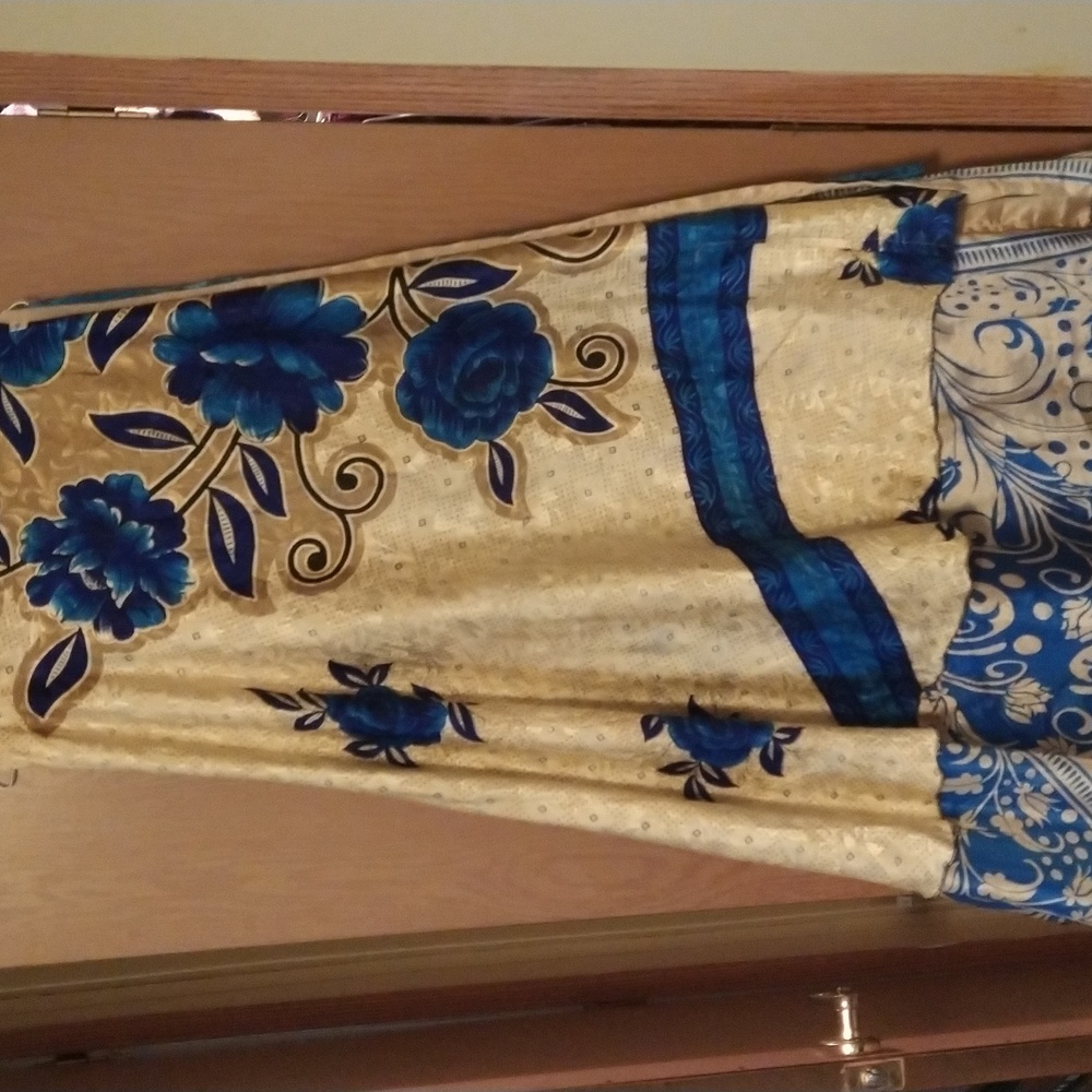 Vintage, Plus Size, Silk Sari Wrap Skirt